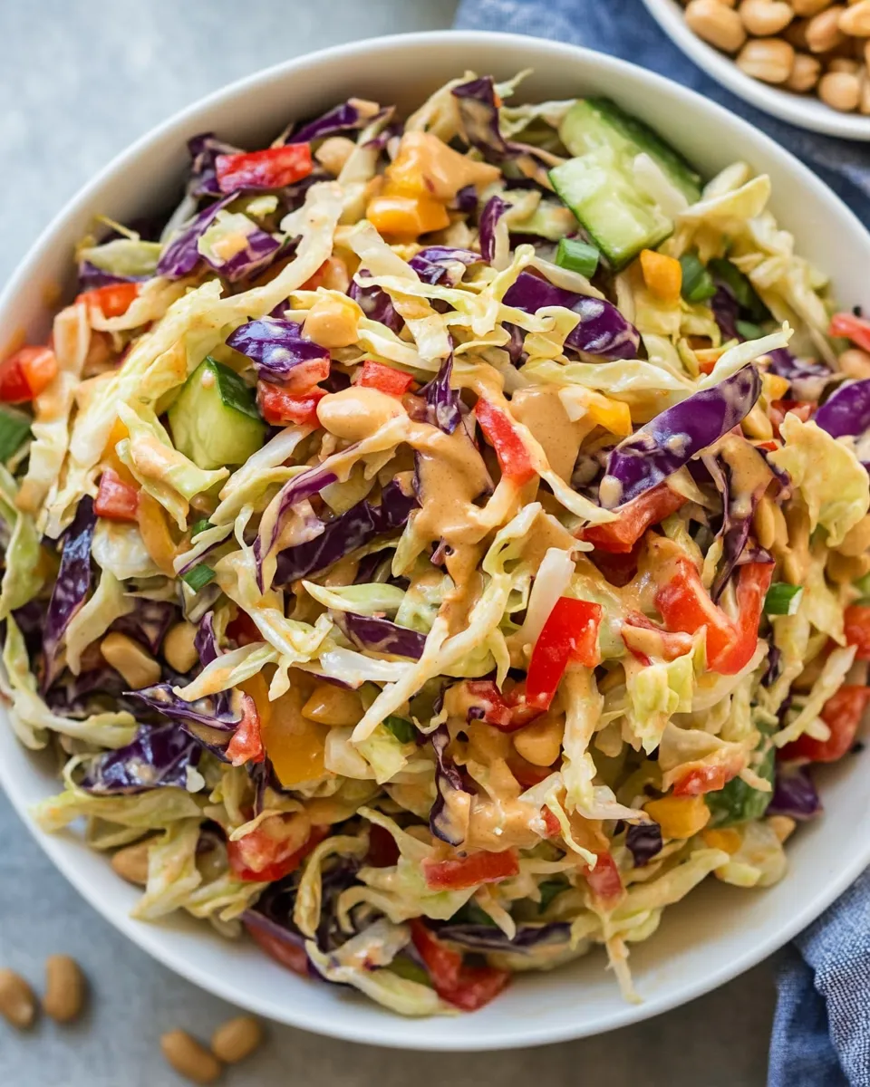 Easy Crunchy Cabbage Salad with Peanut Dressing recipe photo