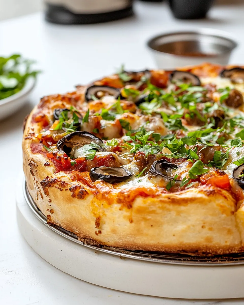 Homemade Deep Dish Pizza photo