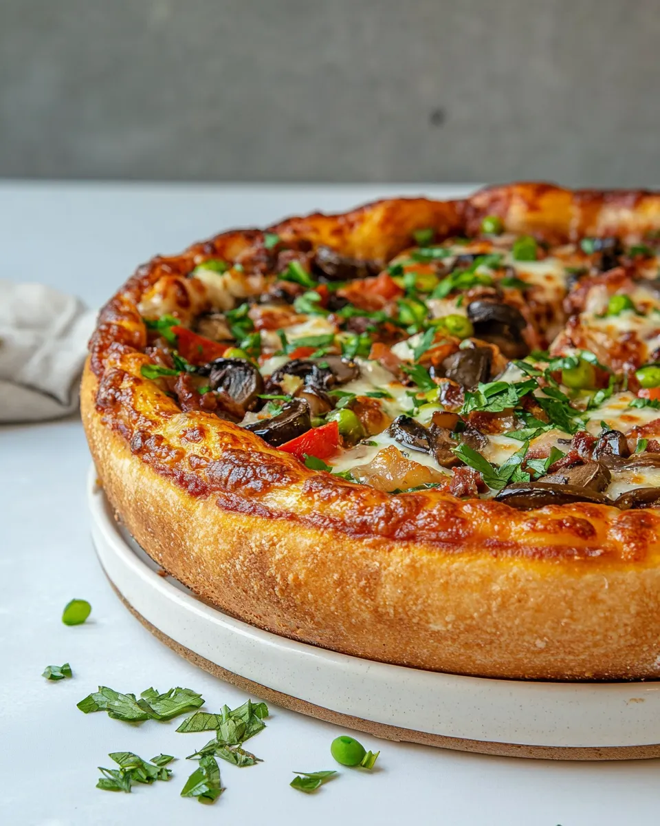 Delicious Deep Dish Pizza shot