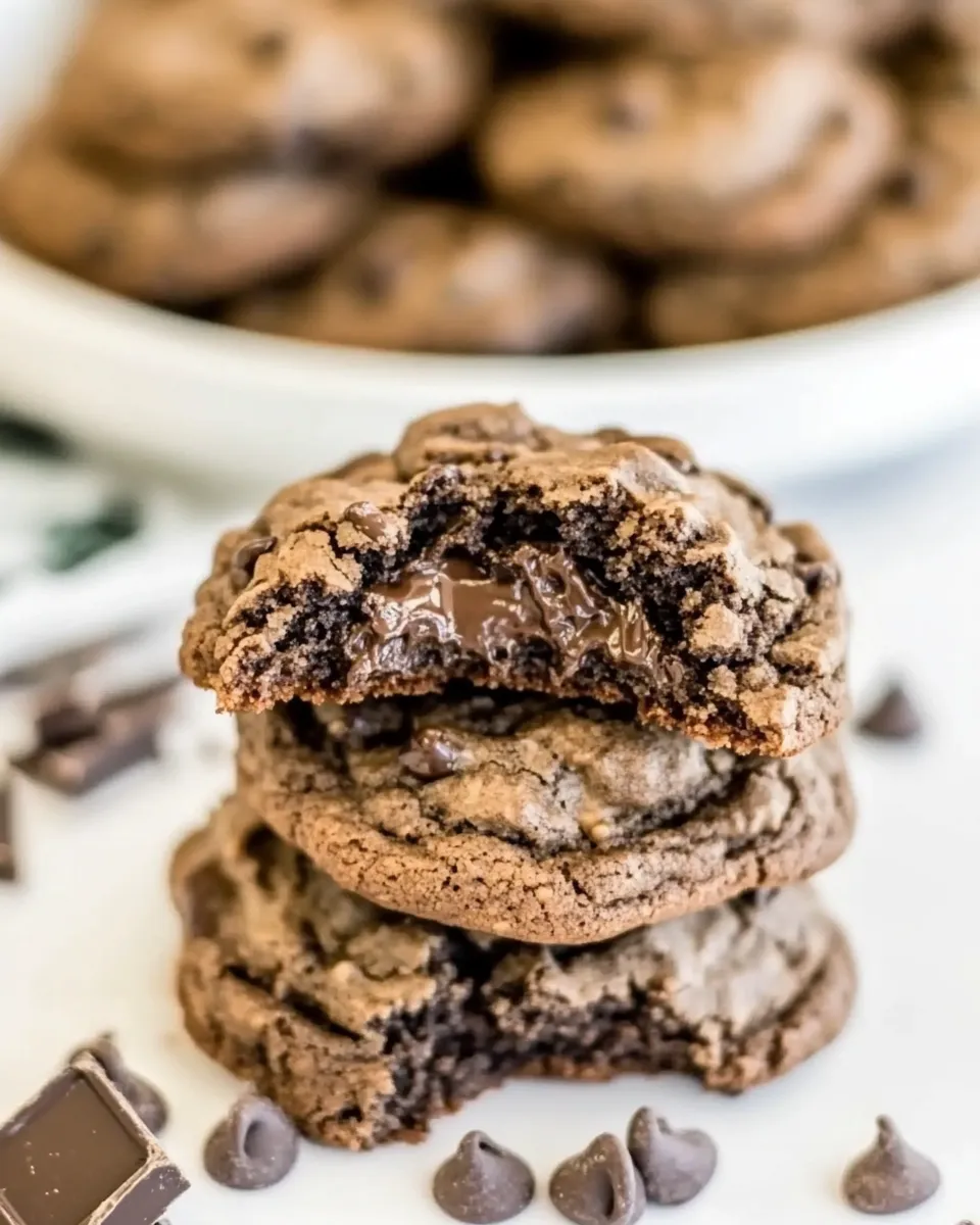 Delicious Double Chocolate Pudding Cookies shot