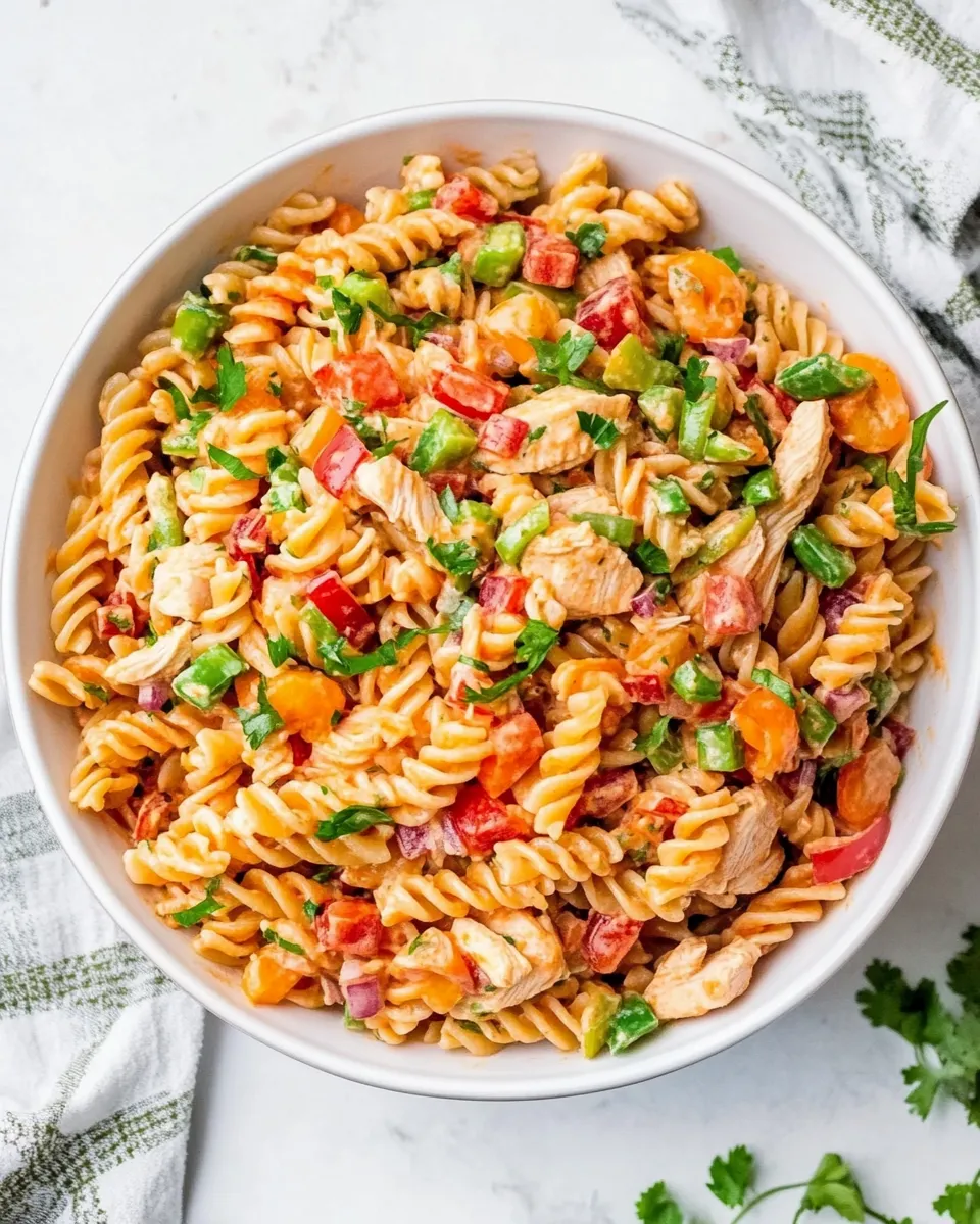 Classic EASY Buffalo Chicken Pasta Salad image