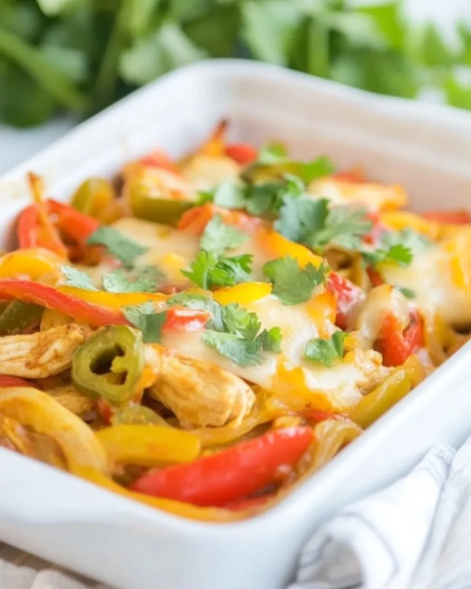 Quick Easy Baked Chicken Fajitas food shot