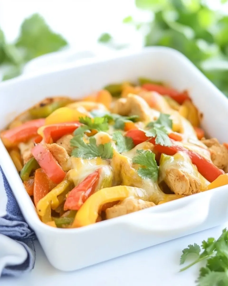 Savory Easy Baked Chicken Fajitas plate image