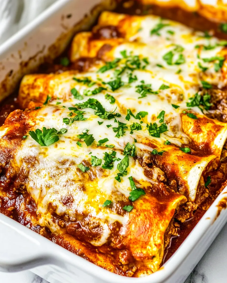 Quick Easy Beef Enchiladas food shot