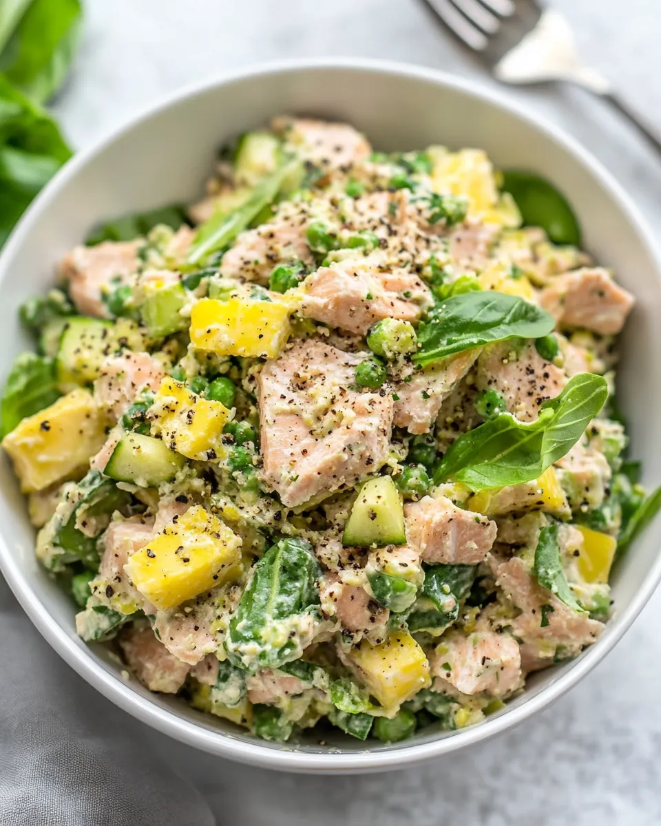 Quick Easy Canned Salmon Salad (No Mayo!) shot