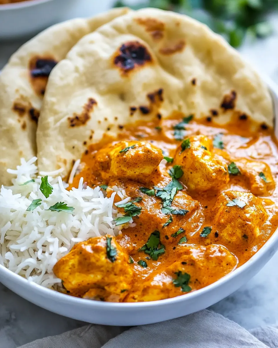 Delicious Easy Chicken Tikka Masala with Stove-Top Garlic Naan recipe photo