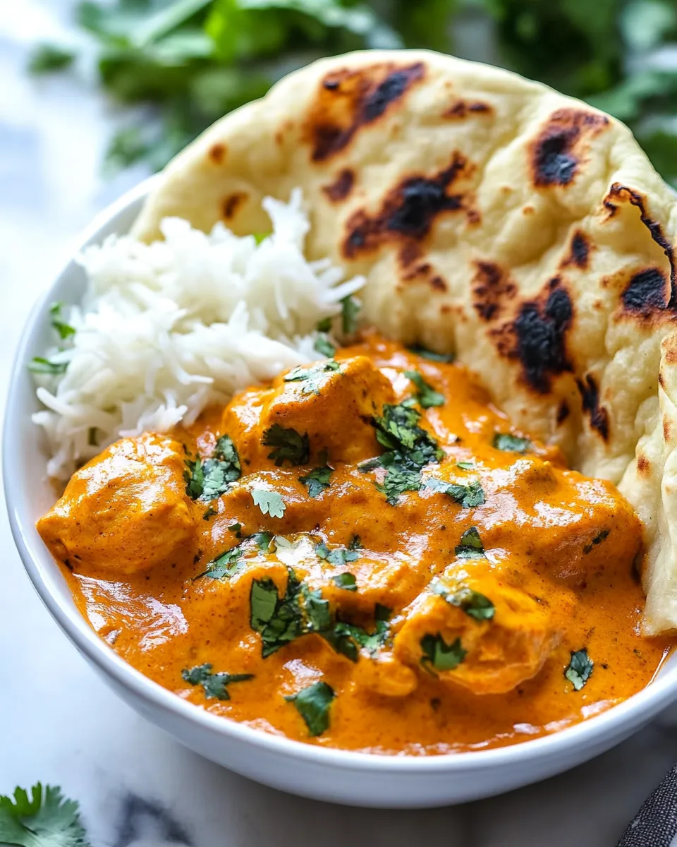 Quick Easy Chicken Tikka Masala with Stove-Top Garlic Naan shot