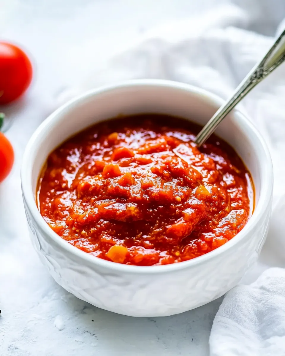 Quick Easy Marinara Sauce shot