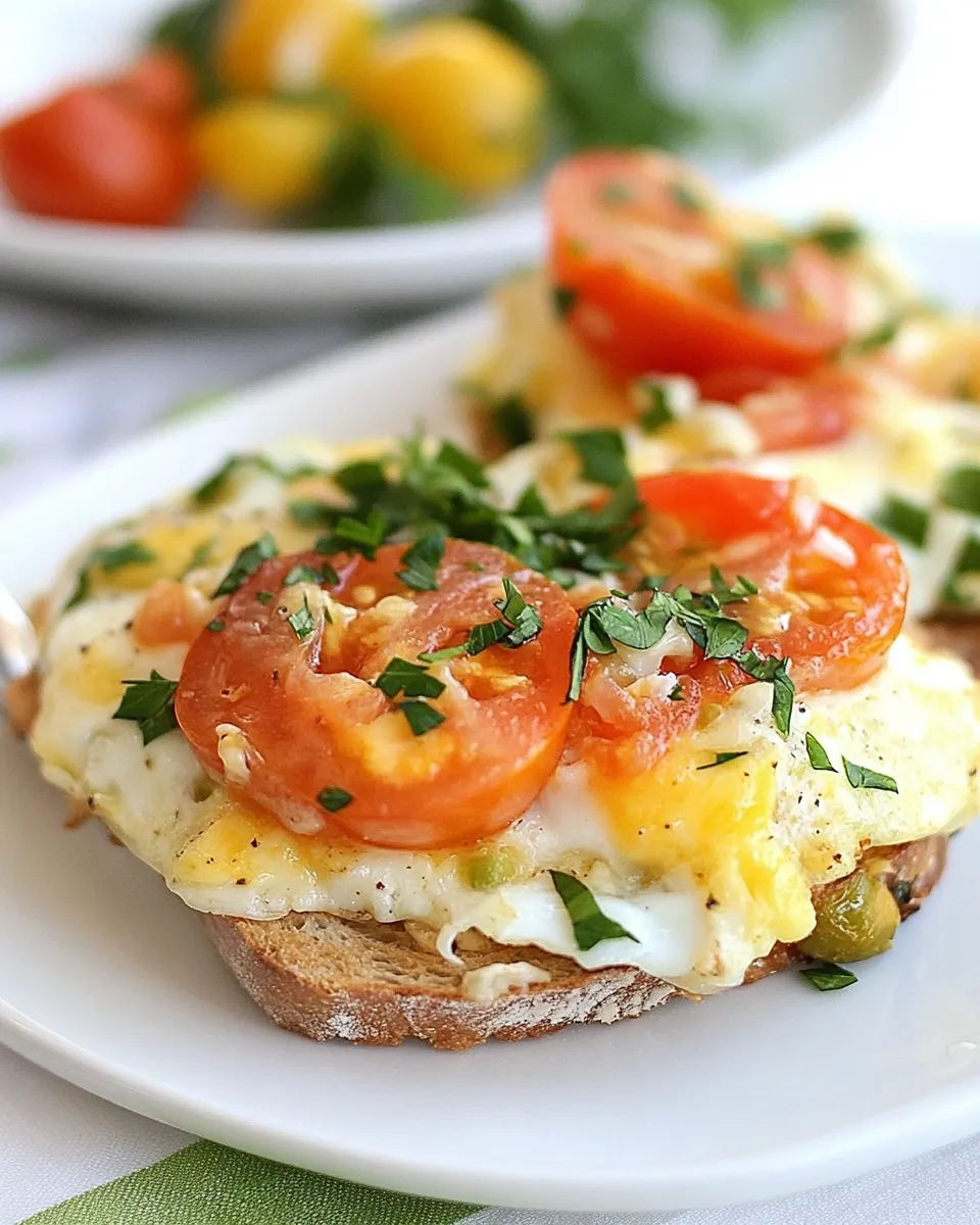 Delicious Eggs and Tomato Breakfast Melts shot