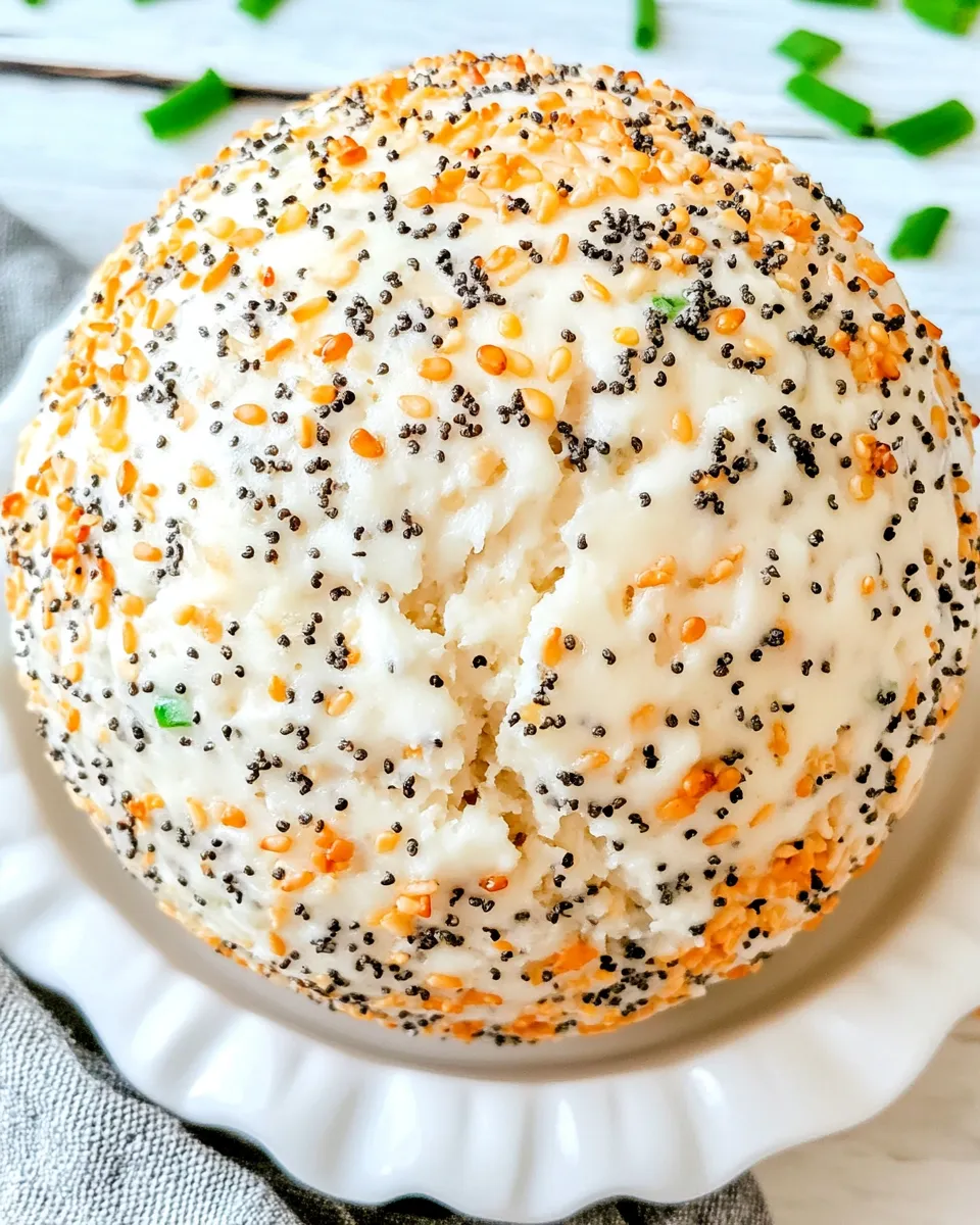 Delicious Everything Bagel Seasoning Cheese Ball shot