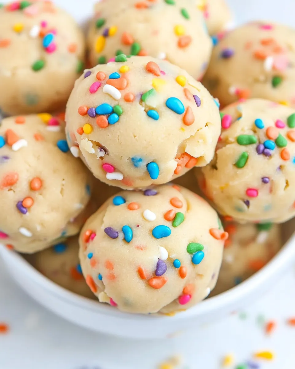 Easy FUNFETTI-Inspired Cookie Dough Balls recipe photo