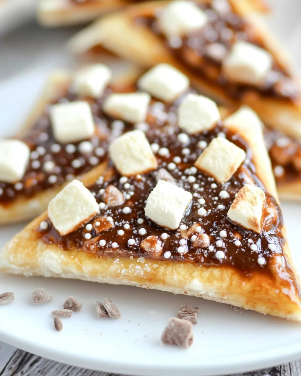 Homemade Flaky Smores Pizza Triangles photo