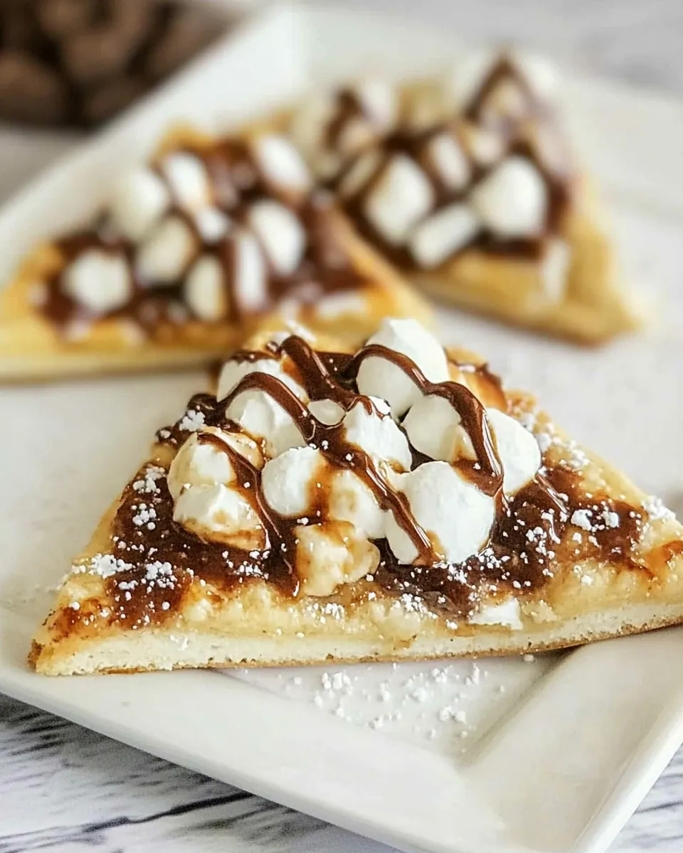 Delicious Flaky Smores Pizza Triangles shot