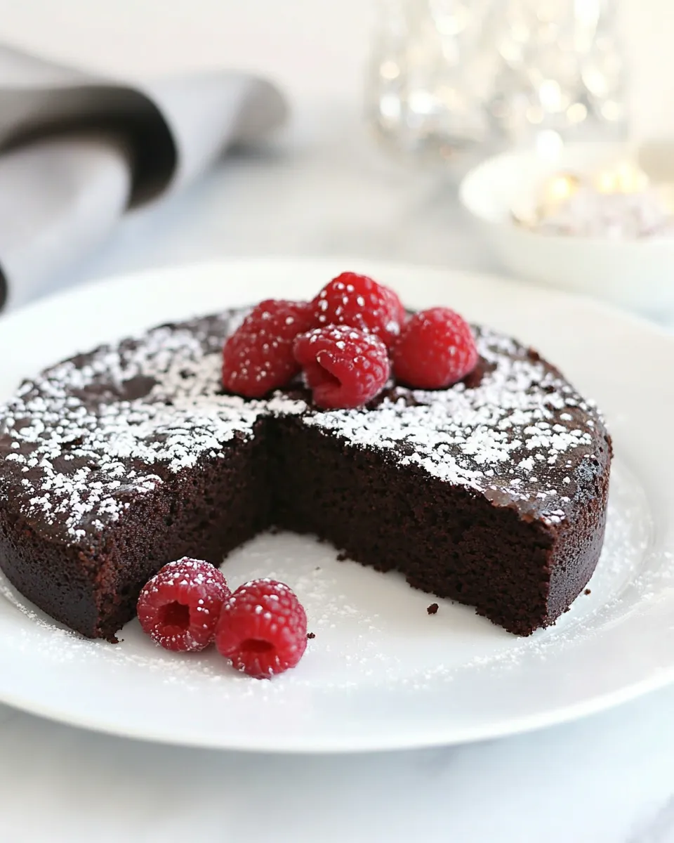 Delicious Flourless Chocolate Cake shot