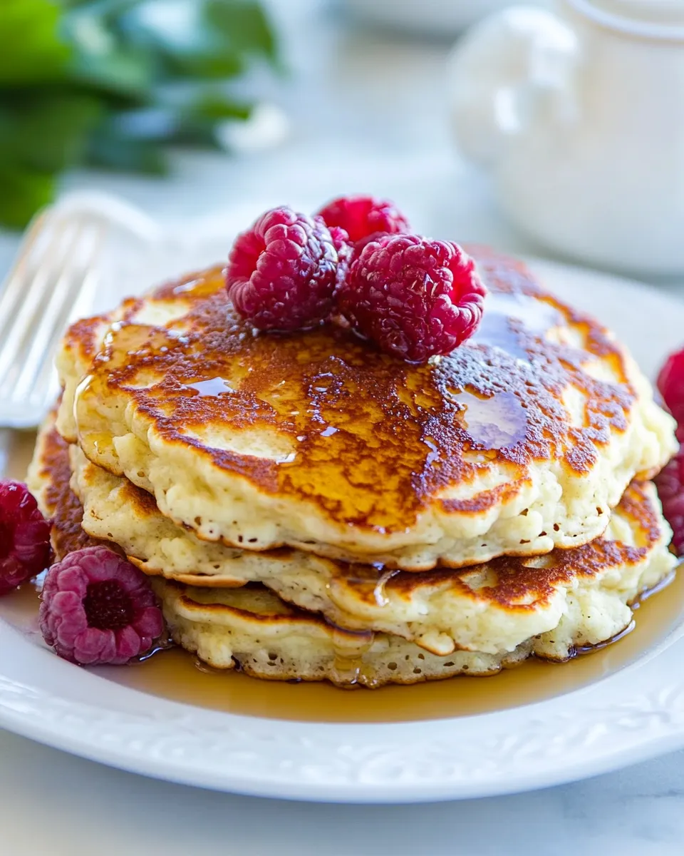 Easy Fluffy Cottage Cheese Pancakes Recipe shot