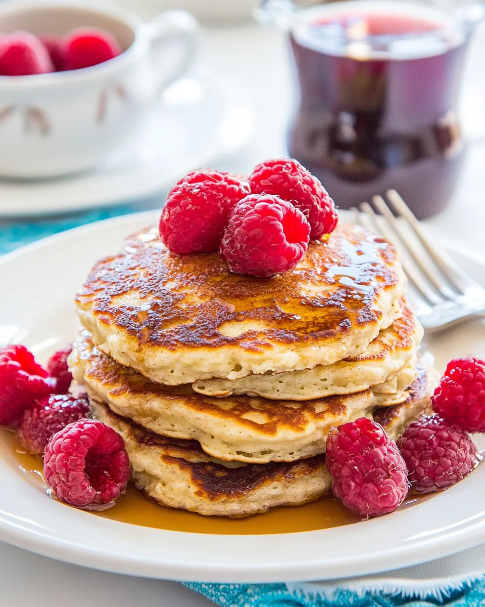 Healthy Fluffy Cottage Cheese Pancakes Recipe dish photo