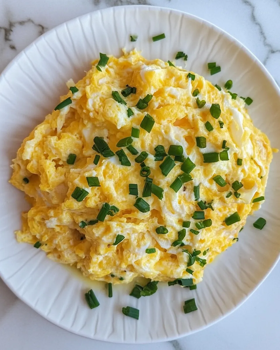 Homemade Fluffy Scrambled Eggs With Milk photo