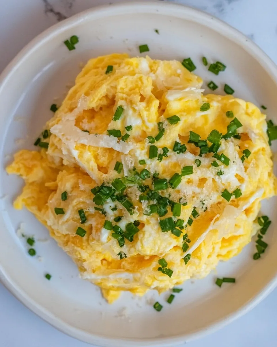 Classic Fluffy Scrambled Eggs With Milk image