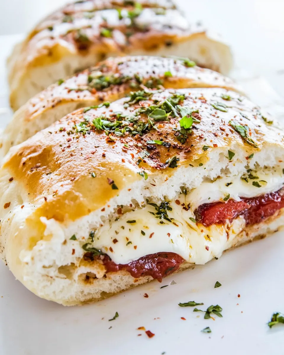 Homemade Focaccia Three-Cheese Italian Grilled Cheese photo