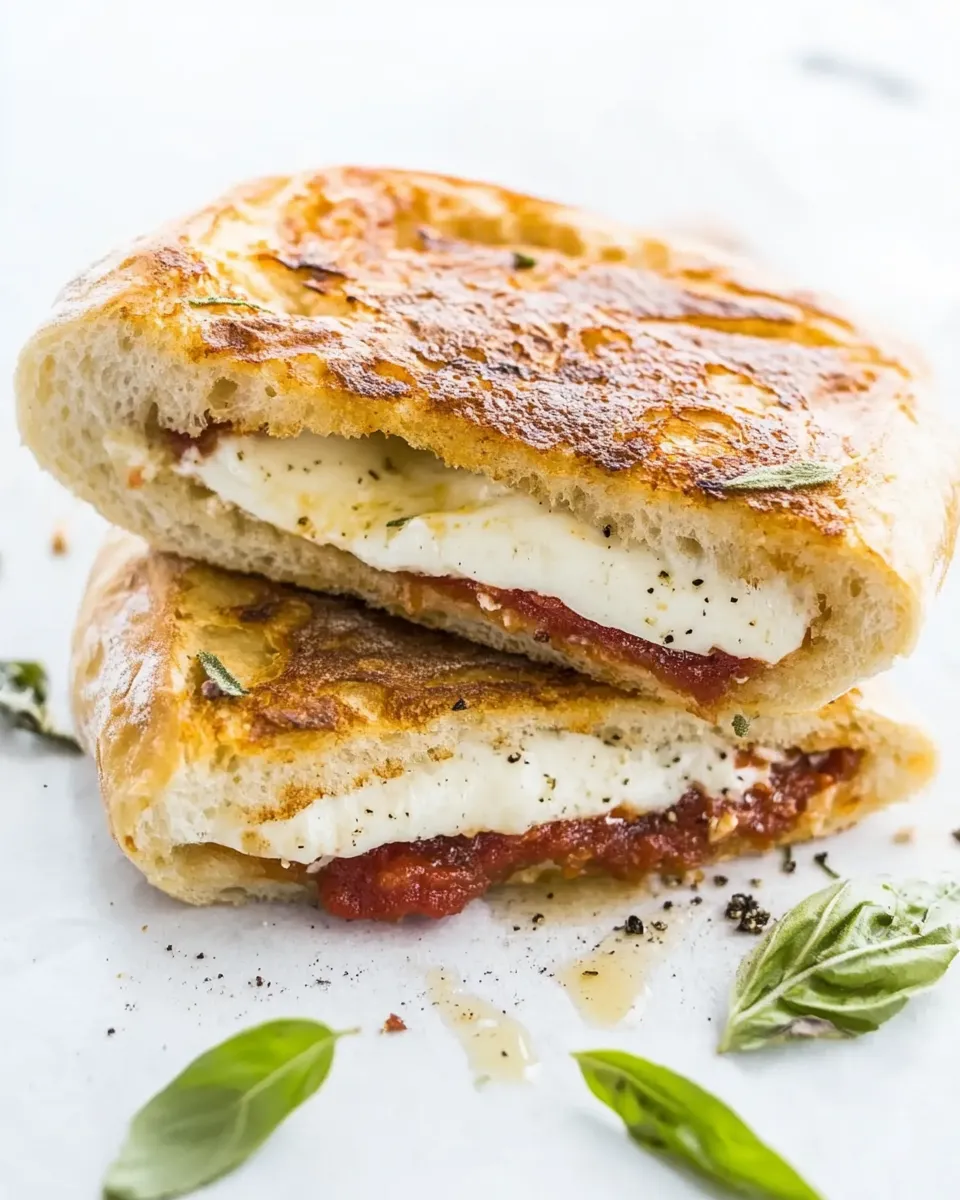 Easy Focaccia Three-Cheese Italian Grilled Cheese shot