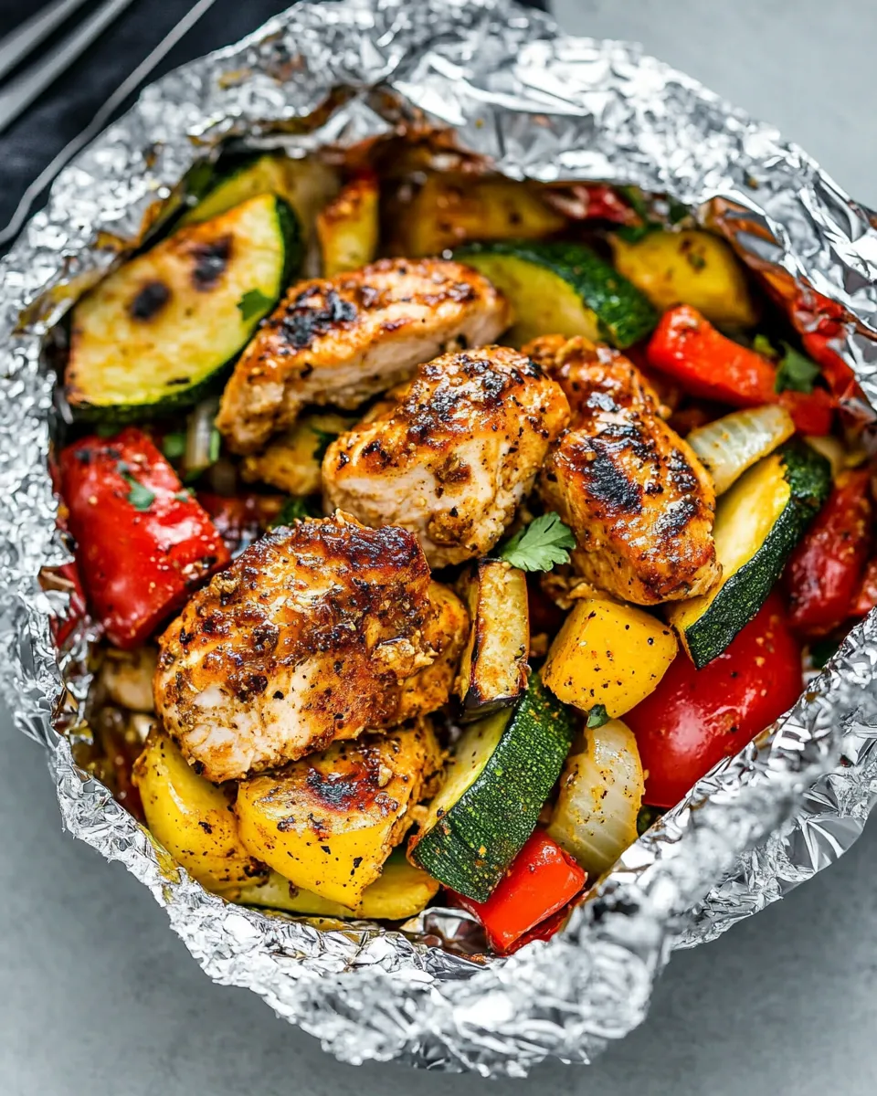 Healthy Foil Pack Cajun Chicken and Veggies recipe photo