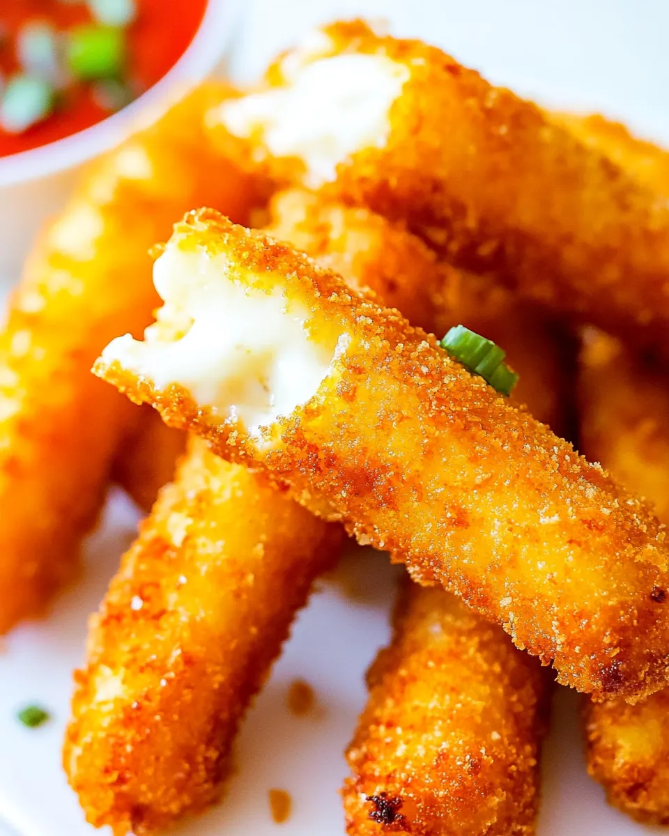Delicious Fried Mozzarella Cheese Sticks shot