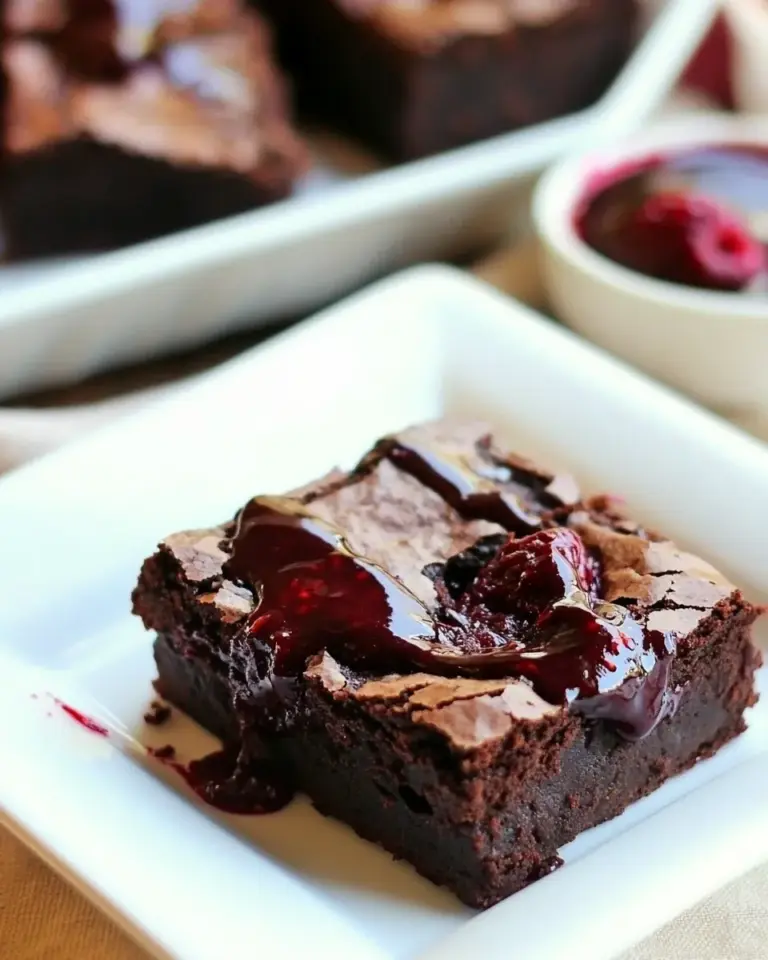 Homemade Fudgy Raspberry Brownies photo