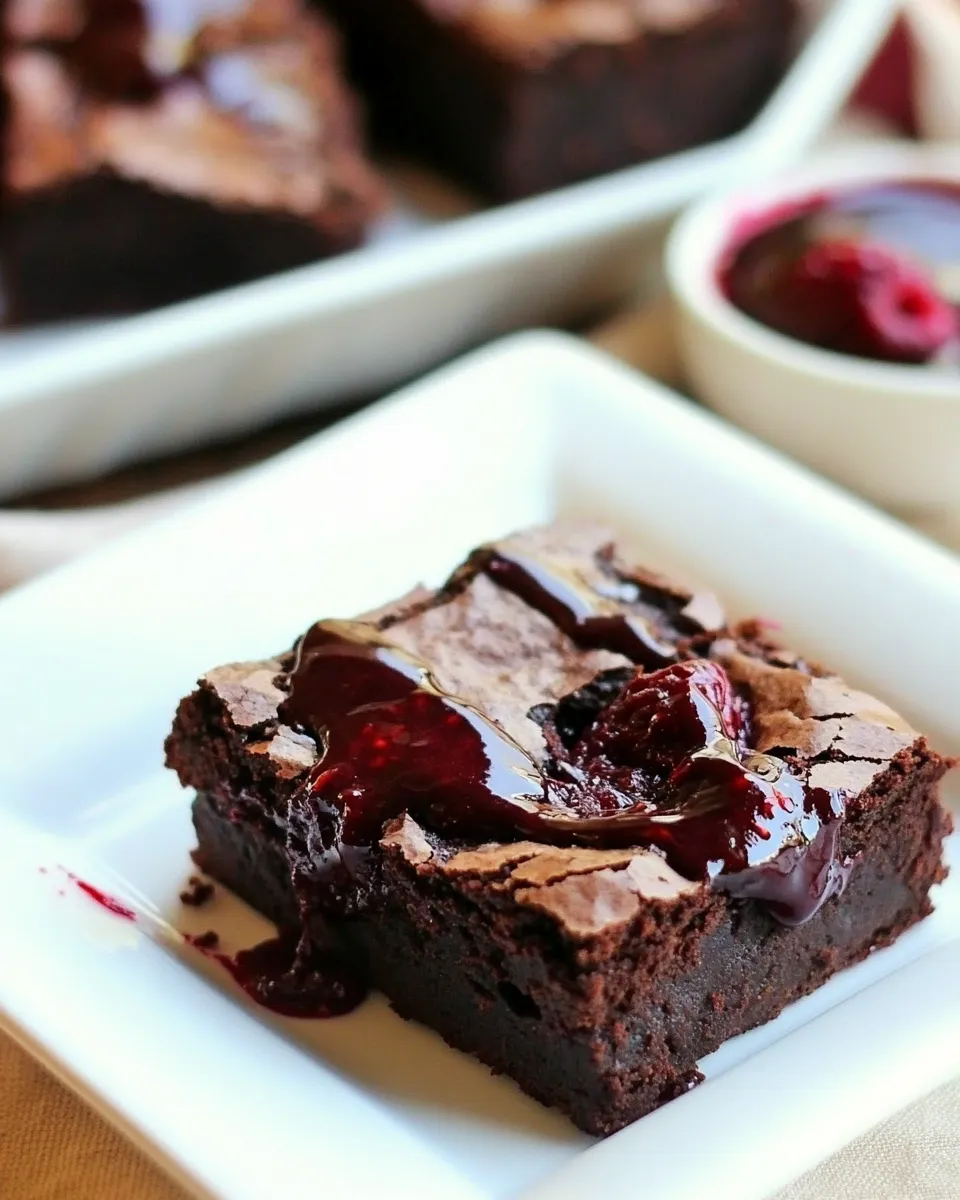 Homemade Fudgy Raspberry Brownies photo