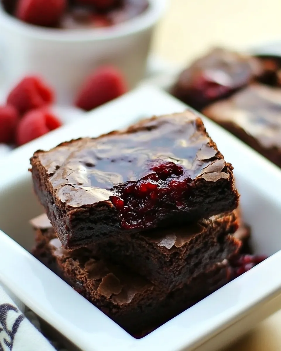 Classic Fudgy Raspberry Brownies image