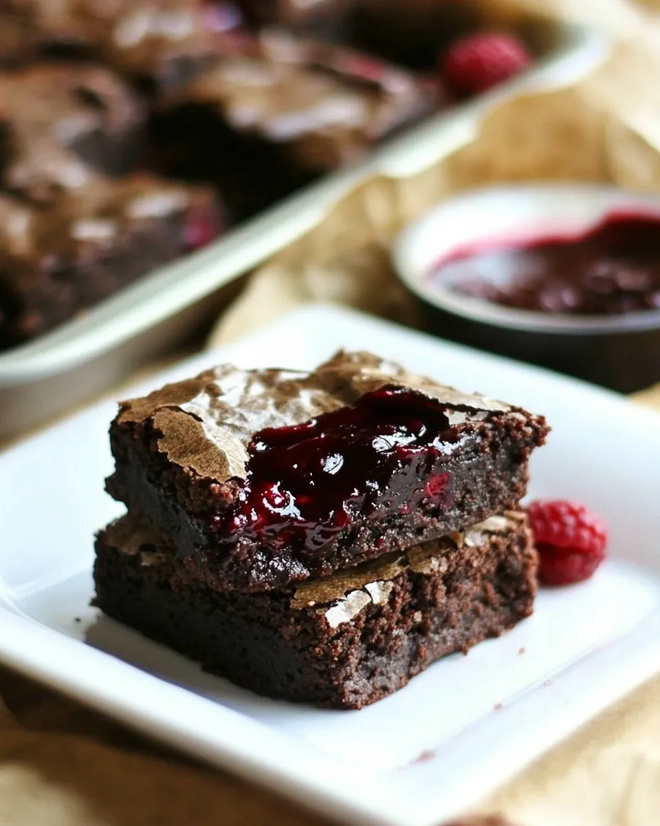 Delicious Fudgy Raspberry Brownies shot
