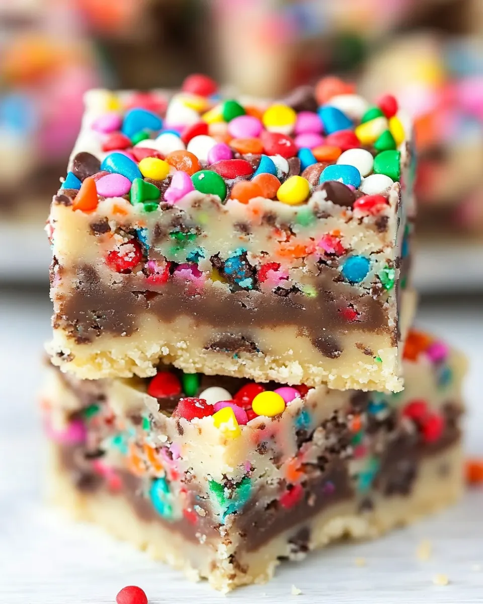 Delicious Funfetti Cookie Fudge Bars shot