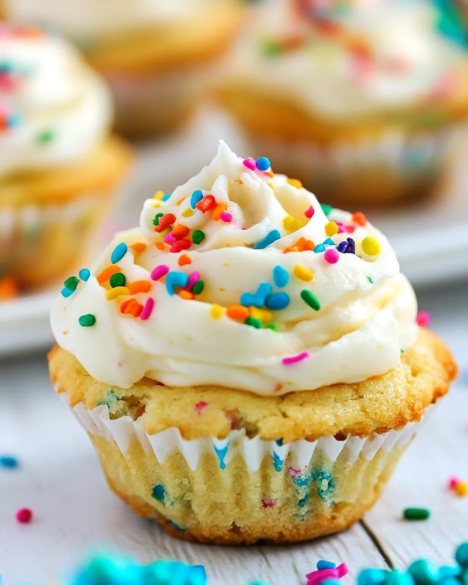 Delicious Funfetti Sugar Cookie Cups with Vanilla Frosting image