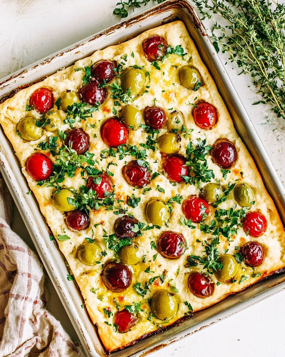 Savory Garden Grape Focaccia Recipe dish photo