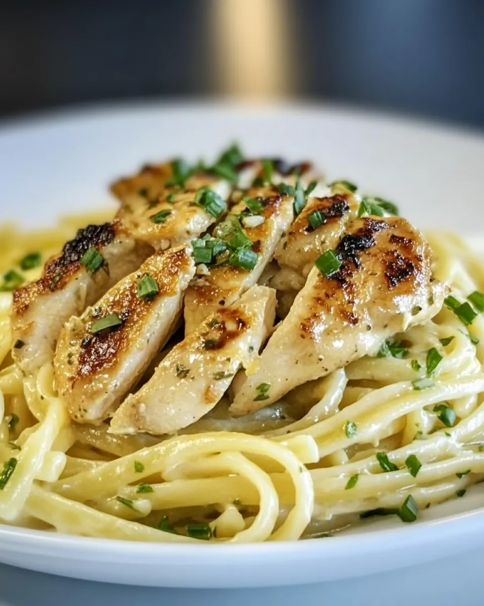Delicious Garlic Butter Pasta with Garlic Chicken shot