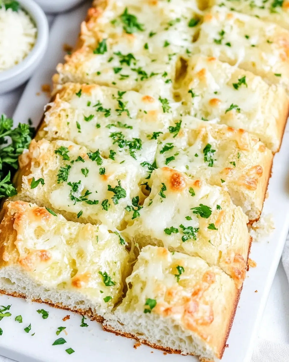 Delicious Garlic Cheese Bread shot