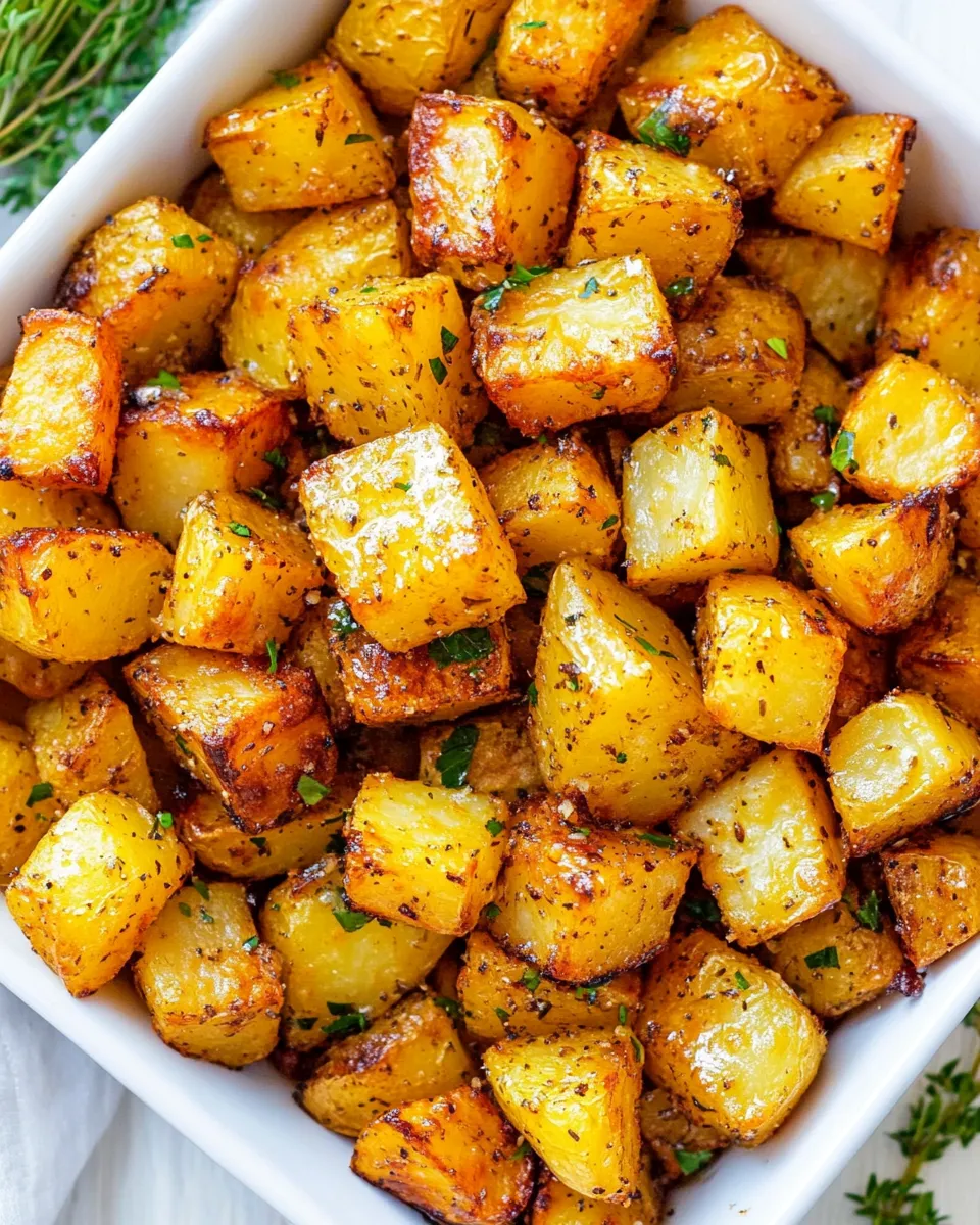 Classic Garlic Roasted Potatoes Recipe image