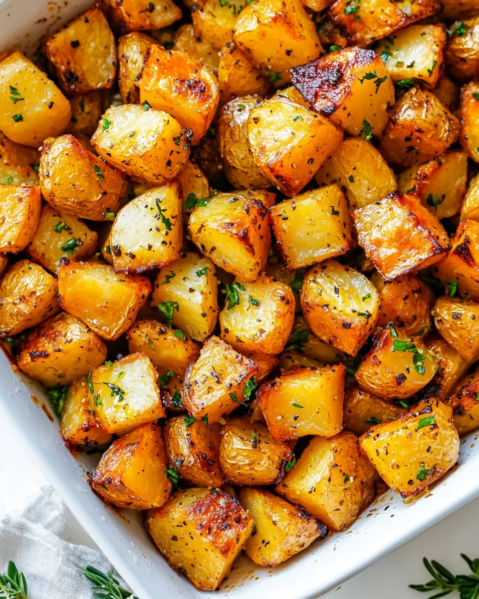 Delicious Garlic Roasted Potatoes Recipe dish photo
