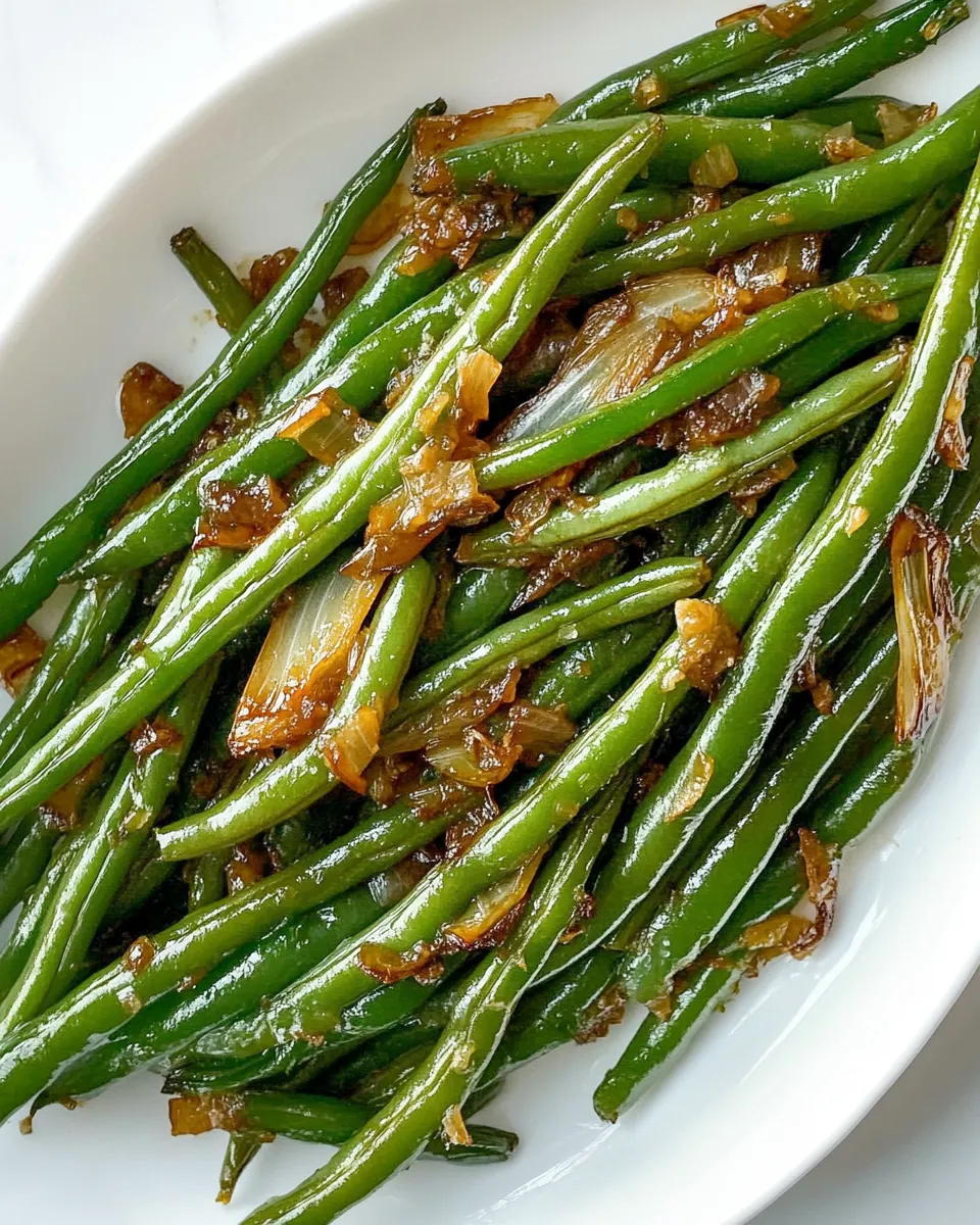 Easy Garlicky Green Beans with Caramelized Shallots photo