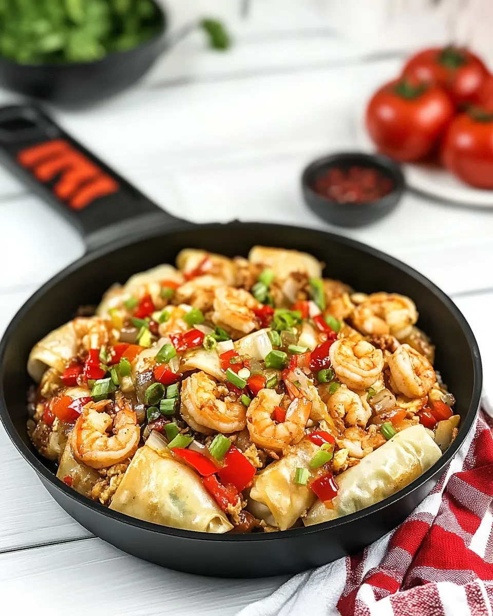 Homemade Ginger Shrimp Egg Roll Skillet photo