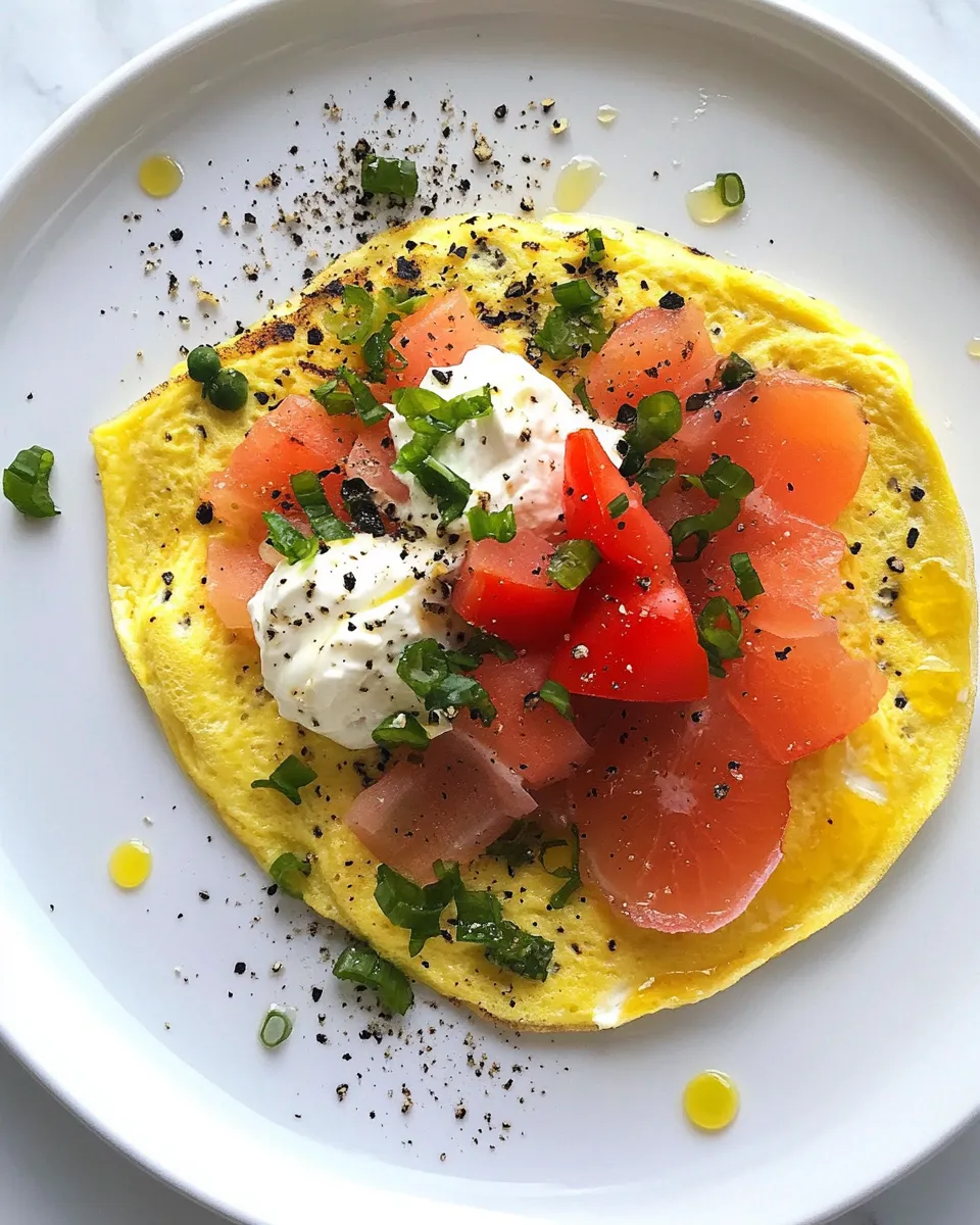 Classic Goat Cheese Herb Omelet with Nova Lox recipe photo