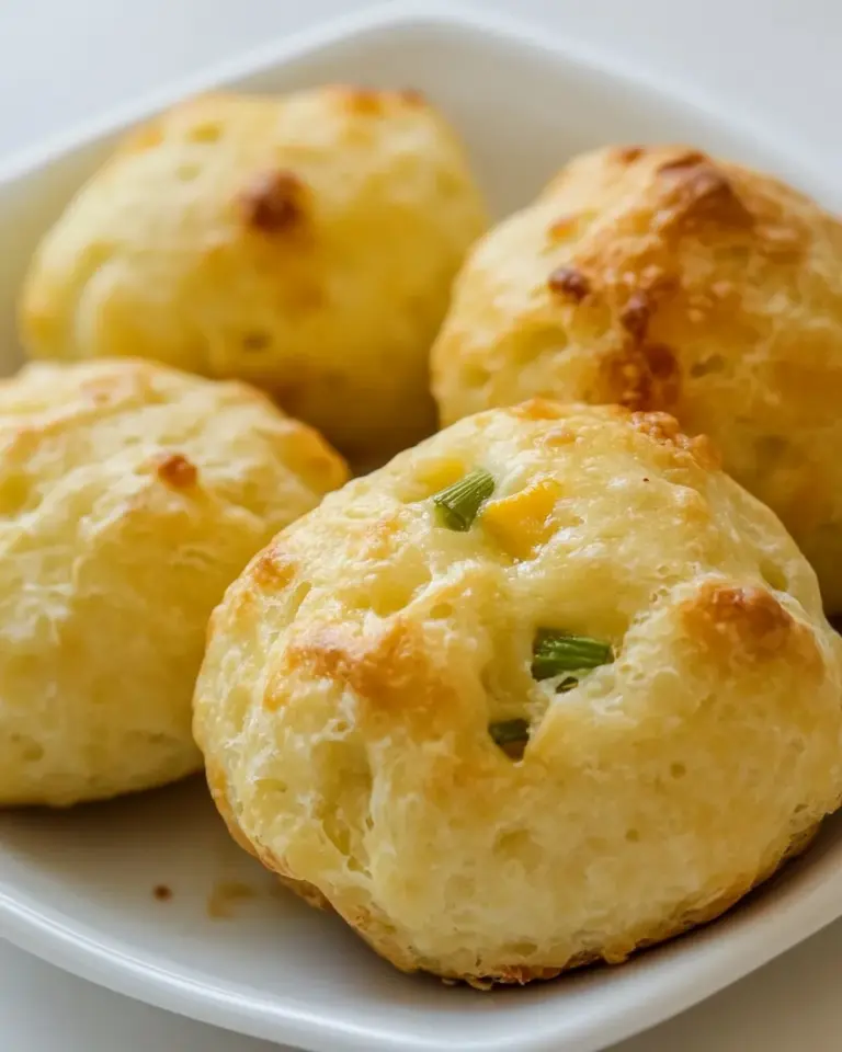 Homemade Gougeres with Cheese and Scallions photo