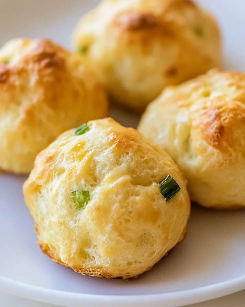 Easy Gougeres with Cheese and Scallions shot