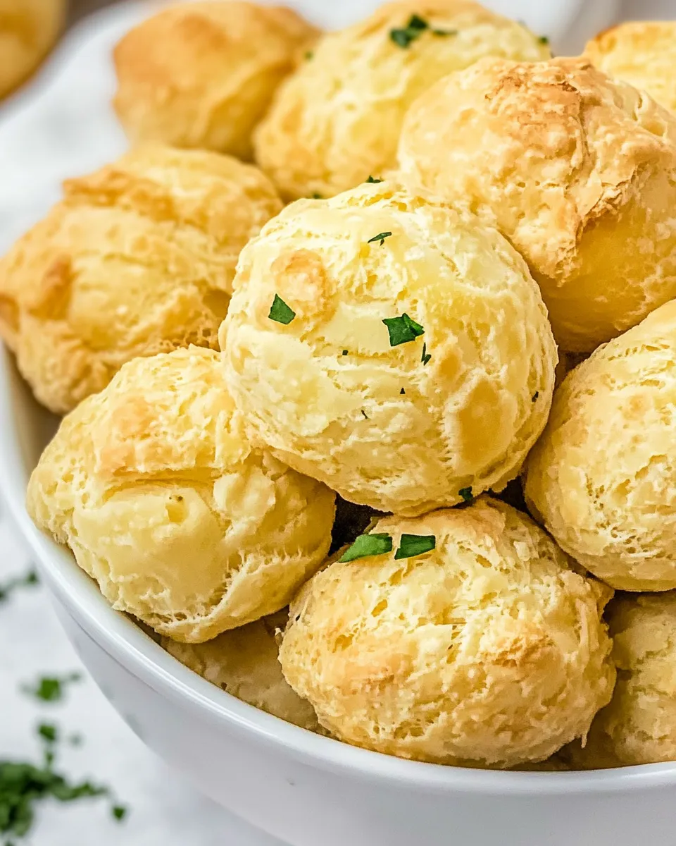 Delicious Gougres (French Cheese Puffs) shot