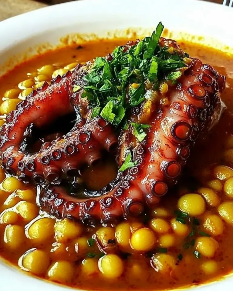 Homemade Greek Octopus with Black Eyed Beans photo