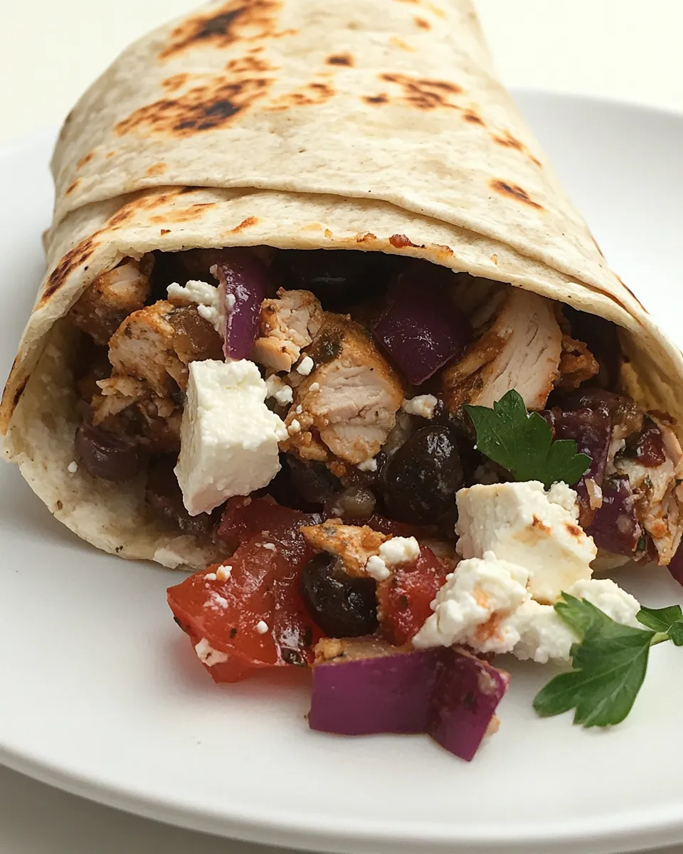 Delicious Greek Turkey Wraps shot