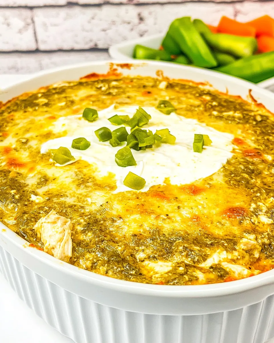 Delicious Green Chile Chicken Dip shot