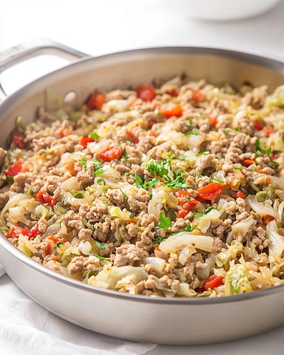 Delicious Ground Turkey Cabbage Skillet image