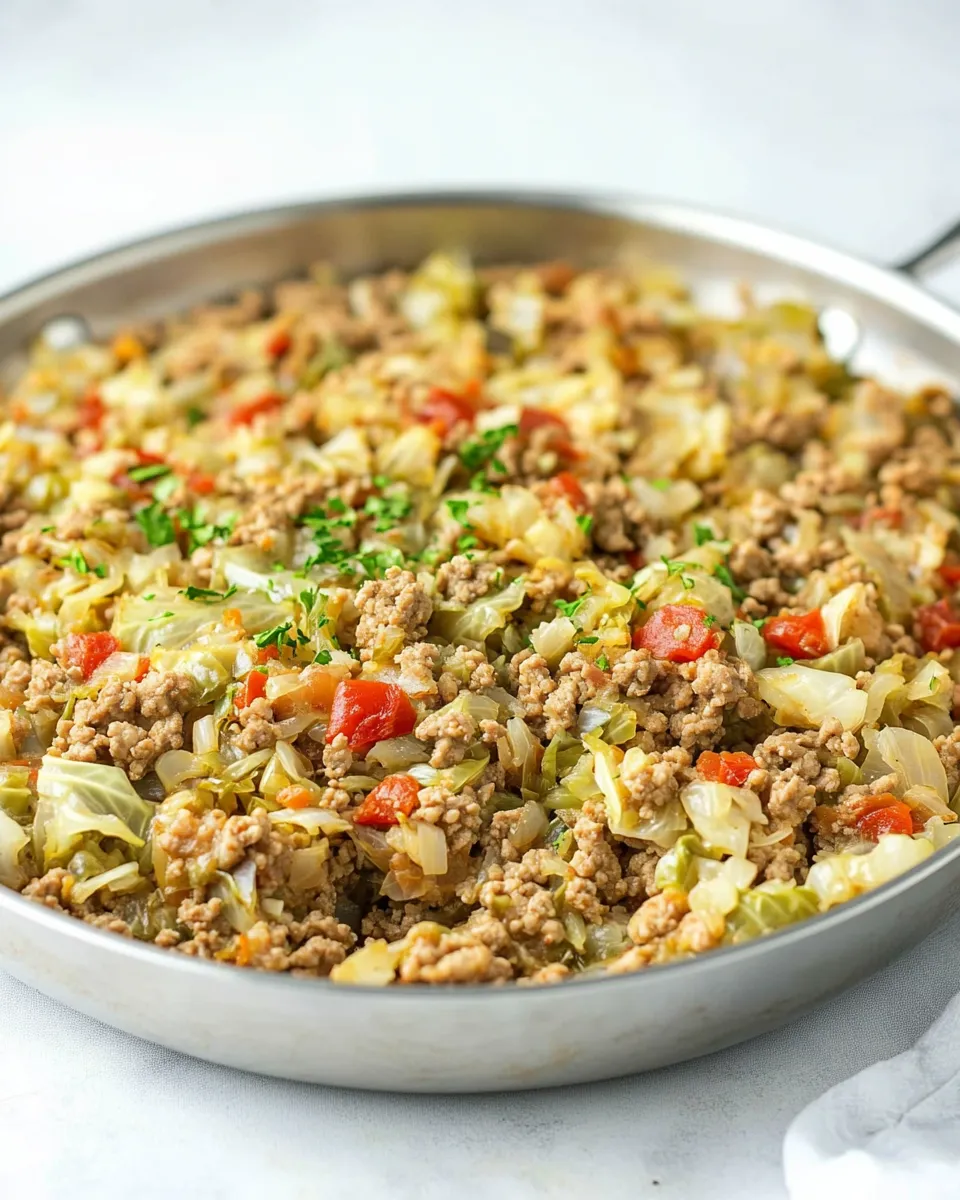 Healthy Ground Turkey Cabbage Skillet recipe photo