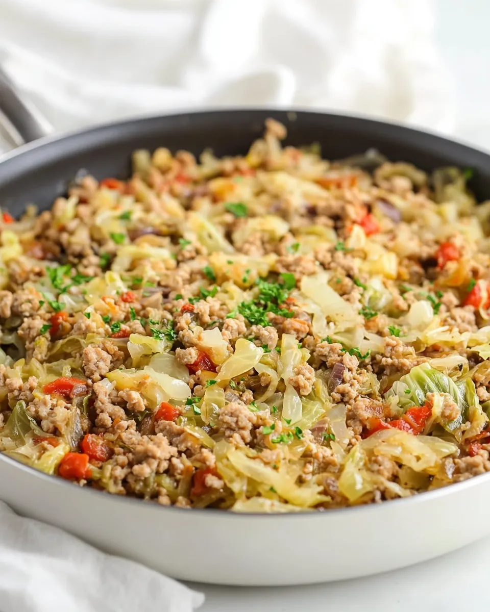 Quick Ground Turkey Cabbage Skillet dish photo