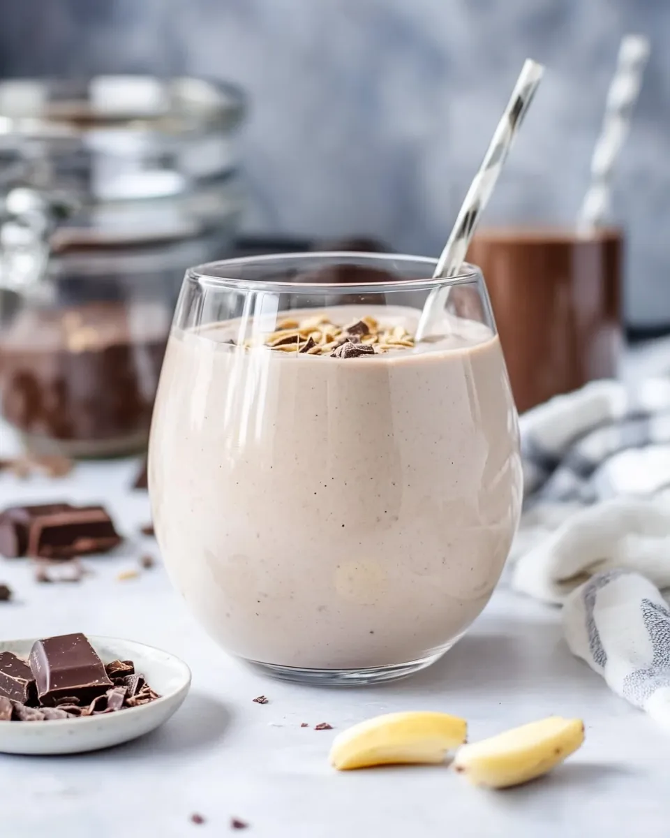 Homemade Healthy Chocolate Protein Smoothie photo